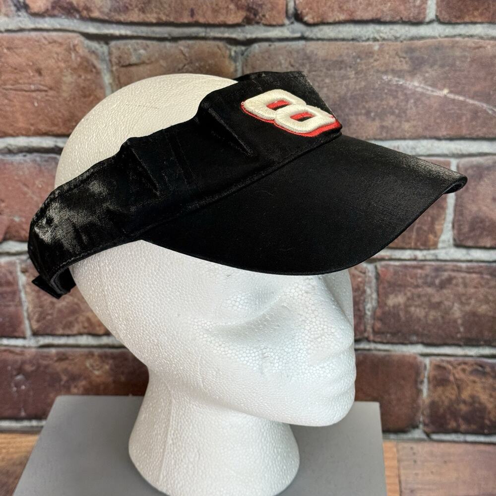Dale Earnhardt Jr‎ Black 8 NASCAR Sun Visor Hat Sewn Autograph Satin Racing Golf